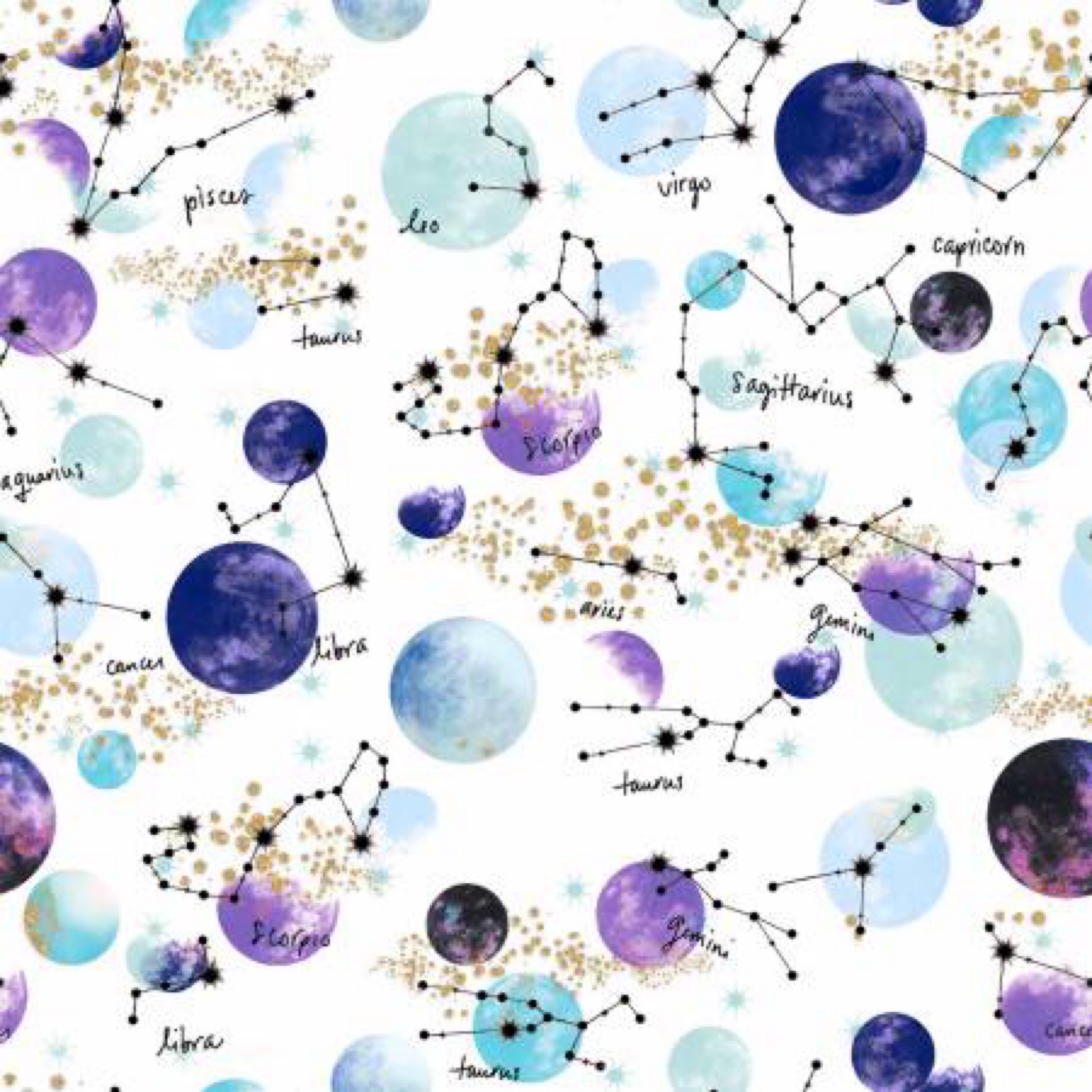 Magical Galaxy Sold by the Yard In Stock and Ships Today By 3 Wishes Fabric Constellations*Metallic* Cut Continuous
